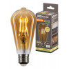Лампа светодиодная «Винтаж» золотистая ST64, 7 Вт, 230 В, 2700 К, E27 (конус) SQ0340-0343
