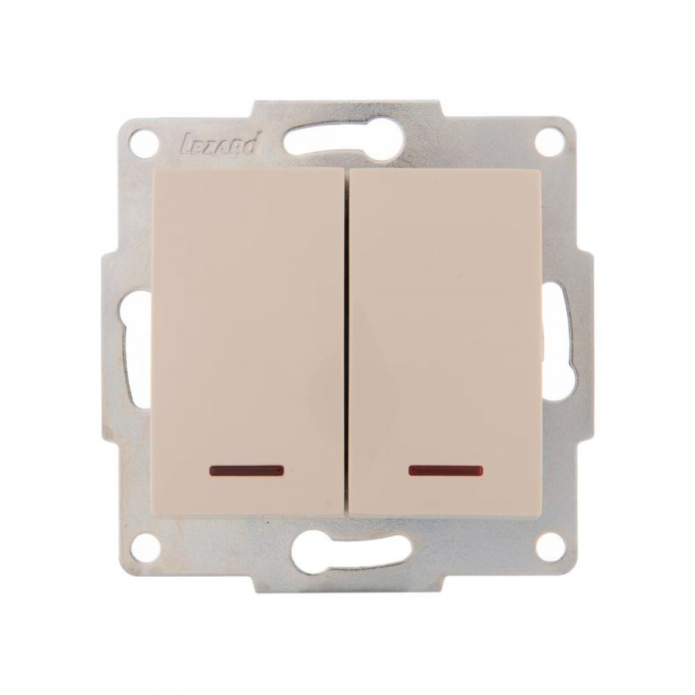 Изображение товара Выключатель 2-кл. 10А IP20 с подсветкой Karina 707-0388-112