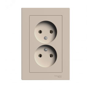 Розетка 2-м. AtlasDesign 16А без заземл. в сборе песочн. SE ATN001220