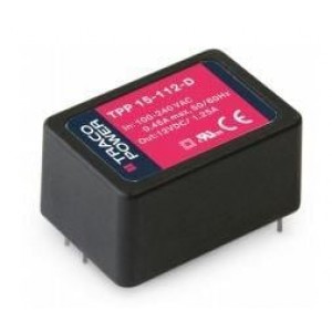 TPP 15-105-D, Модули питания переменного/постоянного тока 15W 5V 3A TH 1.1x1.65 Encap MedPS