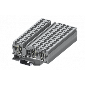 Проходная клемма TC16-3-GY, Проходная клемма, 3 точки подключения, тип фиксации провода: пружинный, номинальное сечение: 16 мм кв., 57A, 1000V, ширина: 12,2 мм, цвет: серый, тип монтажа: DIN35