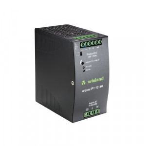 Источник питания WIPOS P1 12-10, Источник питания, однофазный, 12 V / 10 A, 285 W; диапазон входных напряжений: 115/230 V AC, 210 – 375 V DC; габариты (мм): ширина x высота x глубина: 64 x 124.5 x 123.6; вес 0,92 кг; монтаж: на DIN рейку, температура окружающей среды –35°C…+70°C