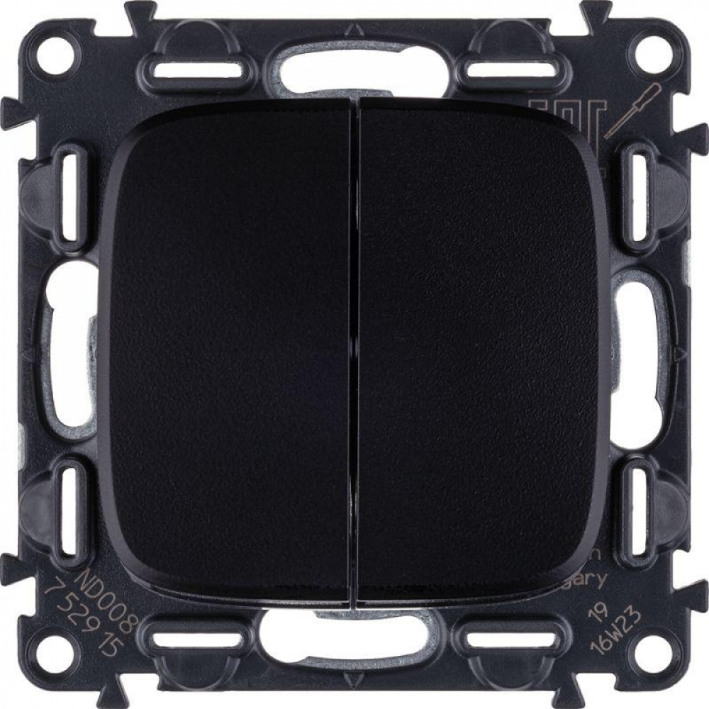 Изображение товара Выключатель 2-кл СП Valena Allure 10А IP20 антрацит механизм с безвинтовыми зажимами