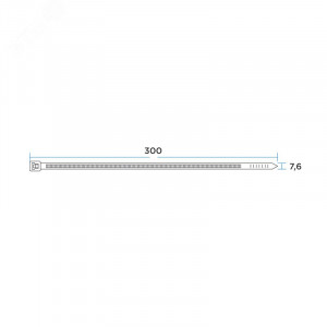 Хомут-стяжка кабельная нейлоновая 300x7,6мм, черная (100 шт/уп) 07-0303