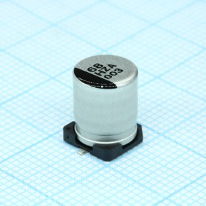 EEHZA1H680P, Полимерный гибридный алюминиевый конденсатор 68мкФ 50В ±20% (8 X 10.2мм) для поверностного монтажа 0.03Ом 1800мА 10000час 105°C автомобильного применения лента на катушке