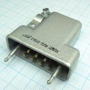 РП10-7 ЛУ вилка с/к, Соединитель  низкочастотный, прямоугольный, внутреннего монтажа