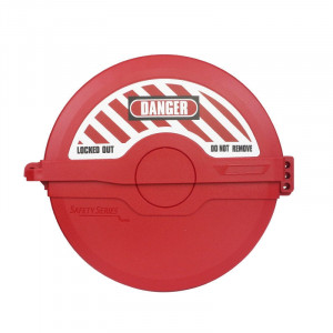 gwrF14A, Блокиратор вентилей и задвижек, пластик, диаметр маховика – 165-254 мм, диаметр отверстия для шпинделя – 90 мм, цвет – красный, 1 шт/упак