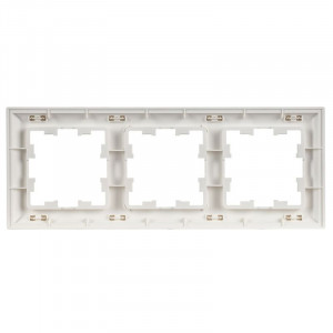 BRITE Рамка 3-местная РУ-3-БрАБ арктический белый/белый IEK BR-M32-12-K91