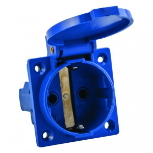 Розетка панельная 112 скрытая 2P+PЕ 16А 220В IP44 с защ. крышкой ps-112-16-220