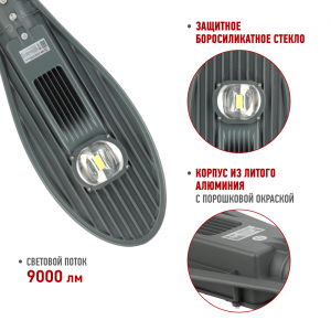 Светильник светодиодный пром. SPP-5-60-5K-W 620х245х70 60Вт 6600лм 5000К IP65 (Аналог ДКУ) консольный (КСС 