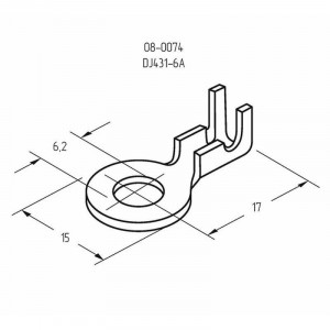 Наконечник кольцевой (НК d6.2мм) 0.5-0.8кв.мм (DJ431-6A) 08-0074