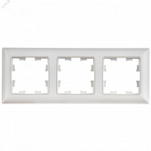 BRITE Рамка 3-местная РУ-3-БрАБ арктический белый/белый IEK BR-M32-12-K91