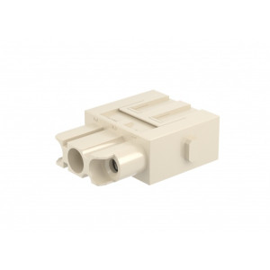 Розеточная контактная вставка HM040-003-F-1, Розеточная контактная вставка, аксиальная винтовая фиксация, 3 полюса, типоразмер модульный, 690V, 40A, сечение обслуживаемых проводников 2,5-8 мм кв, тип покрытия контактов: серебро