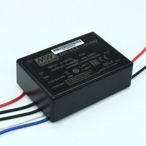 LDH-45A-1050W, DC/DC LED повышающий, вход 9…18В, выход 12…43В/1.05А, КПД до 91%, вход On/Off/DIMM, 75x53x22.7мм, проводные выводы, -40…60°C, пластик