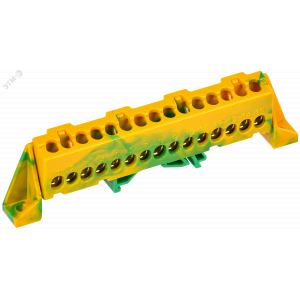 TEKFOR Шина PE земля в комбинированном DIN-изоляторе Стойка 6х9-15-ЖЗ IEK TF-NN10-15-DP-K52