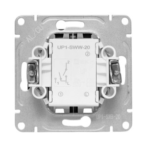 Механизм выключателя, двухклавишный, ч-рный Эпика EKF UP1-SWB-20