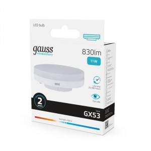 Лампа светодиодная Elementary 11Вт таблетка 4100К нейтр. бел. GX53 830лм 83821