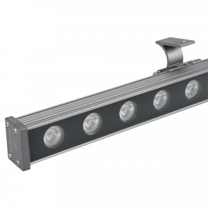 Светодиодный прожектор AR-LINE-1000M-24W-24V RGB (Grey, 30 deg, DMX512) 023624, Ультратонкий линейный светодиодный прожектор. Мощность 24W, напряжение питания DC 24V. Светодиоды EPILED 24 штуки. Цвет светодиодов RGB, управление по протоколу DMX512, угол рассеивания 30°. Корпус: алюминиевый сплав и армированное стекло.