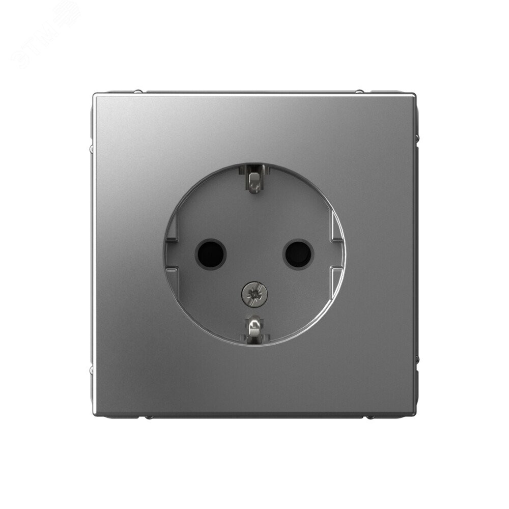 Изображение товара Розетка ArtGallery 16А с заземлением и шторками, сталь, скрытый монтаж, IP20