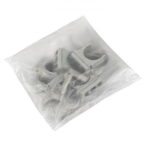 Держатель для труб (клипса) d25мм сер. (уп.10шт) Plast derj-z-25n-r