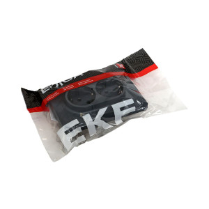 Механизм розетки двойной, 16А, с заземлением, со шторками, с рамкой, графит Эпика EKF UP1-SOG-211