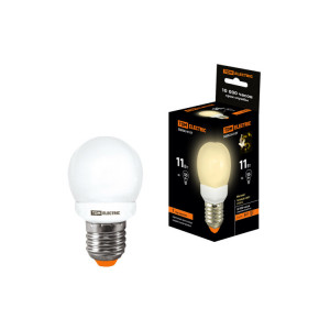 Лампа энергосберегающая КЛЛ-G45-11 Вт-2700 К–Е27 TDM (кр.10шт) [SQ0323-0157]