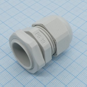 Кабельный ввод PG-19 серый, Кабель ввод, крепление на панель