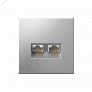 ARTGALLERY РОЗЕТКА двойная компьютерная RJ45+RJ45, кат. 5е, механизм, АЛЮМИНИЙ GAL000385