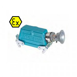 Крышка разъема Ex EX GOT GS24 M25 09IA Z4, Крышка разъема на кабель, типоразмер 24B, взрывозащита, с уплотнителем, 1 кабельный ввод M25x1,5, с разгрузкой на изгиб, IP54, с боковым расположением, с двумя защелками, материал корпуса: цинковый сплав