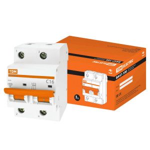 Автоматический выключатель ВА47-100 2Р 16А 10кА х-ка С SQ0207-0057