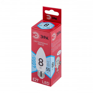 Лампочка светодиодная RED LINE LED B35-8W-840-E27 R E27 / Е27 8 Вт свеча нейтральный белый свет Б0050695