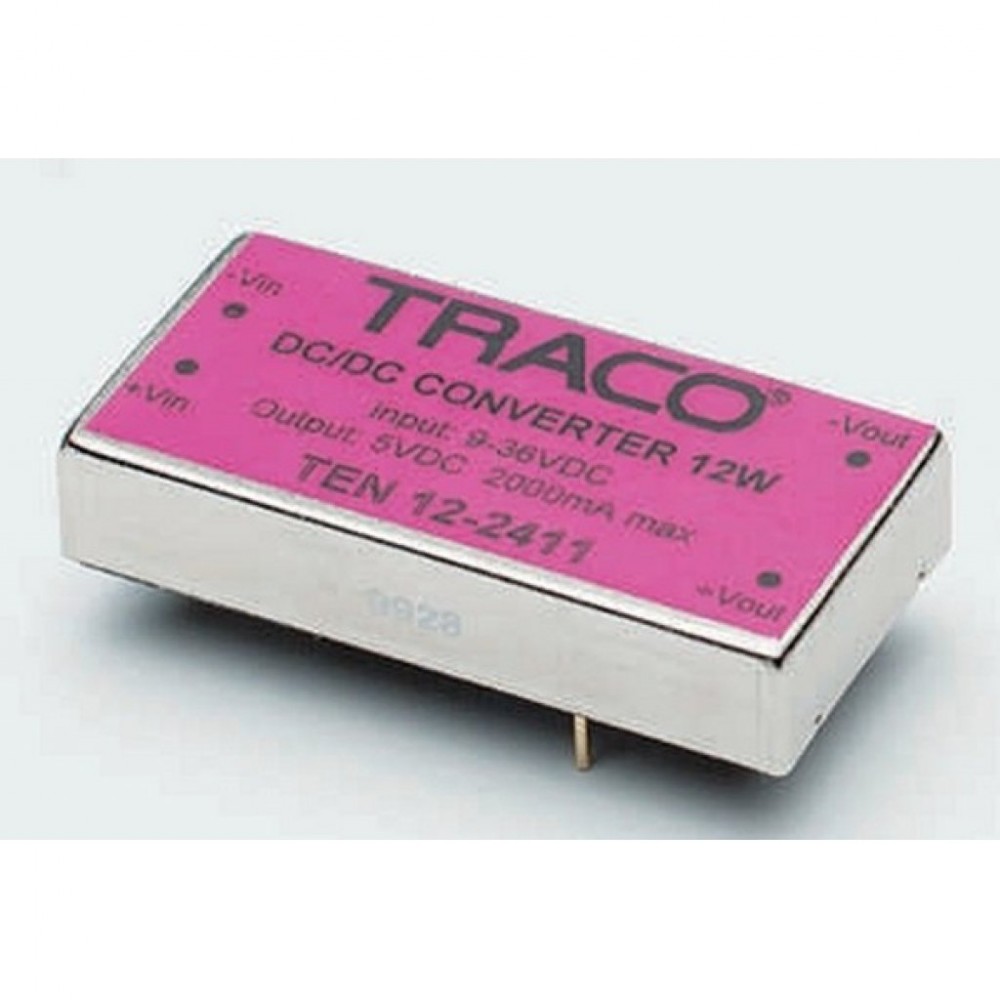 Изображение товара Преобразователь DC/DC 24В/5В 12Вт TRACO ELECTRONIC TEN 12-2411 на печатную плату
