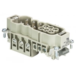 Вилочная контактная вставка 72.215.1253.0, Вилочная контактная вставка, винтовая фиксация, 6/6 полюсов + PE, типоразмер 16B, 230/400/690V, 40/16A, сечение обслуживаемых проводников 2,5-10 мм кв., тип покрытия контактов: серебро