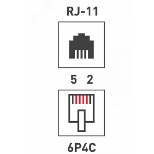 Разъем телефонный RJ-14 6P4C 05-1012, Разъем телефонный UTP, RJ-14 (6P4C)