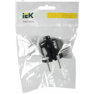 Вилка прямая ВПп20-02-Ст разборная без заземл. контакта 6А черн. EVP20-06-01-K02