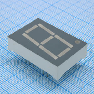 FYS-10011BUHR-21, 1 разрядный индикатор 26х13мм/красный сверхяркий/640нм/20-50мКд/ОА