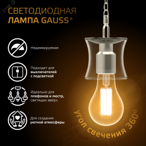 Лампа Filament А70 30W 3000lm 2700К Е27 LED 1/10/40 102902130