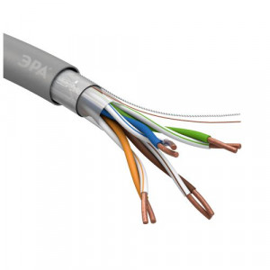 Кабель витая пара F/UTP кат.5E 4х2х24AWG solid CU PVC сер. (м) Б0044688