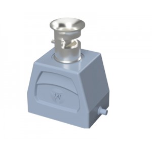 Крышка разъема 70.352.0635.3, Крышка разъема на кабель, типоразмер 6B, без уплотнителя, 1 кабельный ввод M20x1,5, с разгрузкой на изгиб, IP54, с верхним расположением, без защелки (упоры под одну защелку), материал корпуса: алюминиевый сплав