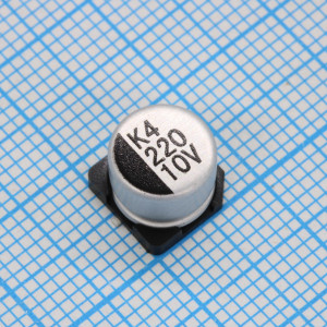 CK010M221F6BPKKKV00R, Конденсатор алюминиевый электролитический 220мкФ 10В ±20% (8х8.5мм) для поверхностного монтажа 2000час 105°С лента на катушке