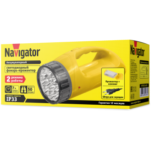 Фонарь-прожектор аккумуляторный кемпинговый 94 783 NPT-SP13-ACCU 12 + 18LED 90лм аккум. 1.1А.ч 94783