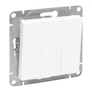 Механизм выключателя, тр-хклавишный, белый Эпика EKF UP1-SWW-31