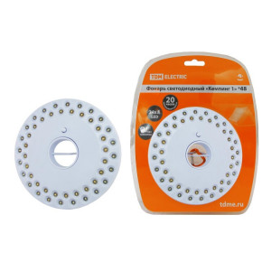 Фонарь светодиодный "Кемпинг 1*48", подвес/магниты, 48 светодиодов 144 лм/Вт, бат 4*АА SQ0350-0017