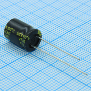 ENR220M50B, Конденсатор алюминиевый электролитический неполярный 22мкФ 50В ±20% (8 X 12мм) радиальный 3.5мм 85мА 1000час 105°С россыпь