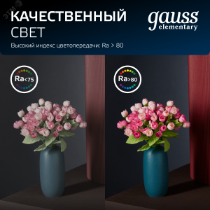 Светильник светодиодный ДВО 12 Вт 4000К 1000 лм 170-260В IP20 D145х26мм монт d120мм Пластик Elementary Gauss 997420212