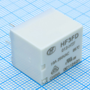 HF3FD/012-HTF, Реле силовое 15А один контакт на замыкание катушка 12В