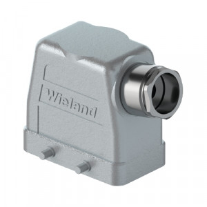 Крышка разъема BAS GOT GA 10HM32 A0, Крышка разъема на кабель, типоразмер 10B, высокое исполнение, без уплотнителя, 1 кабельный ввод M32x1,5, IP54, с боковым расположением, без защелок (упоры для двух защелок), материал корпуса: алюминиевый сплав