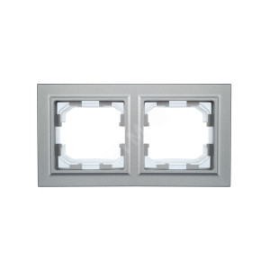 BRITE Рамка 2-мест. IP44 РУ-2-БрА-44 алюм. BR-M22-44-K47