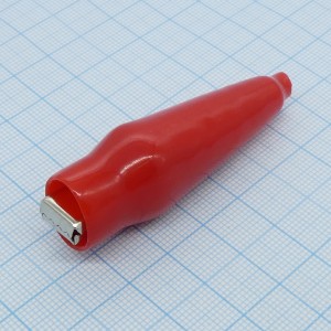 крокодил   1233 RED, зажим типа крокодил