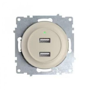 Розетка USB 2-м СП Florence 16А IP20 с подсветкой механизм беж. (1E10351301) 2260090